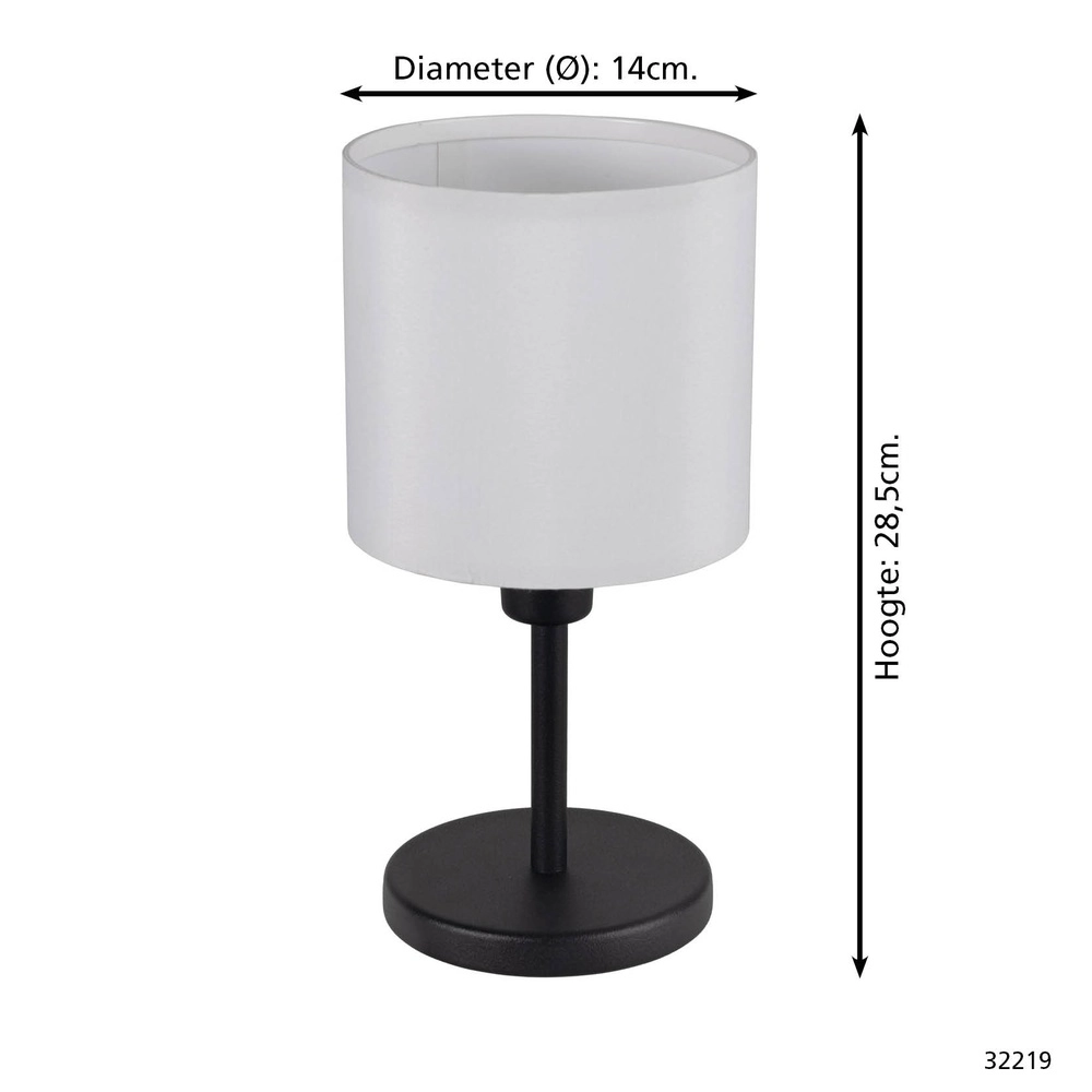 Table lamp Montetto 1 black with white hood Eglo 9002759322199