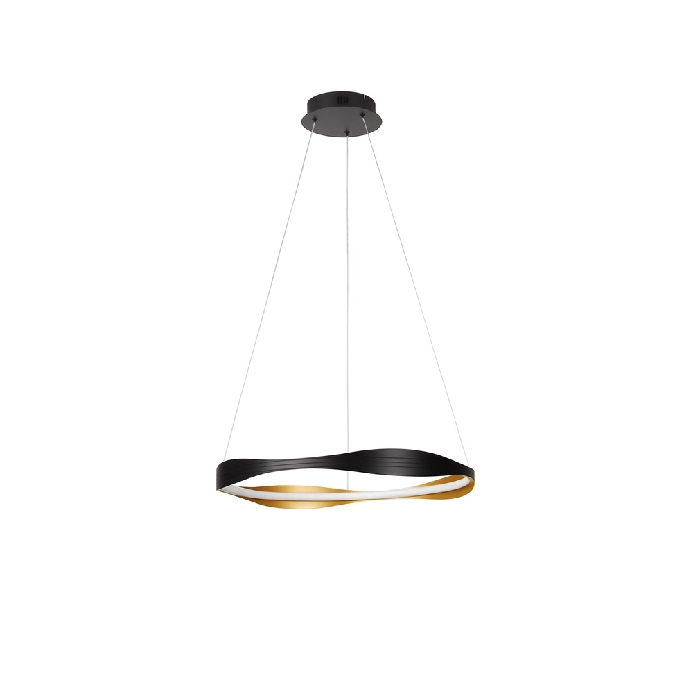 Design pendant lamp Dobi Ø 60cm black with gold Lyora 5212017450036
