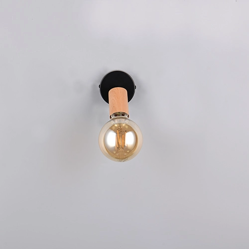 Ceiling lamp Lamego black with wood Trio 4017807670851