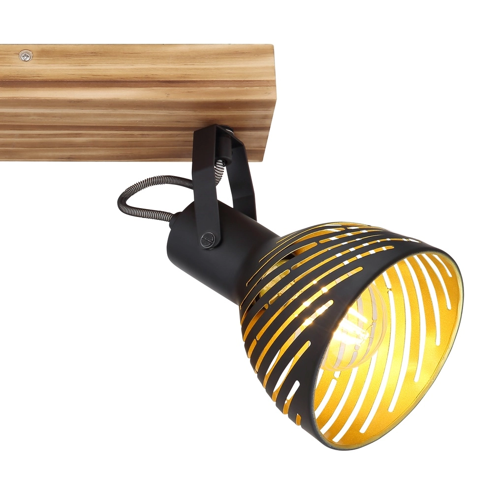 Ceiling lamp Lenna 2-light wood with black Globo 9007371422685