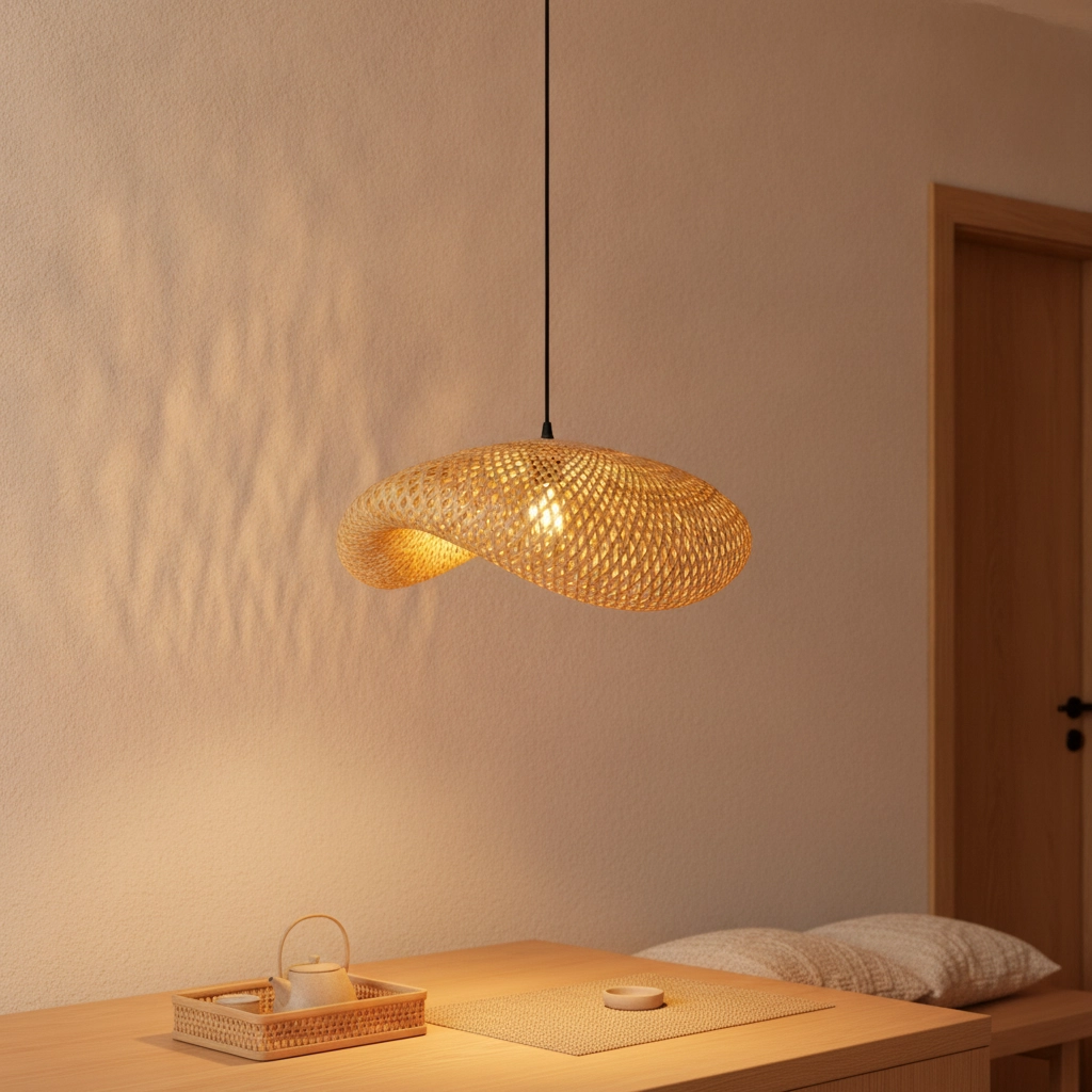 Bamboo pendant lamp Adaline 62cm