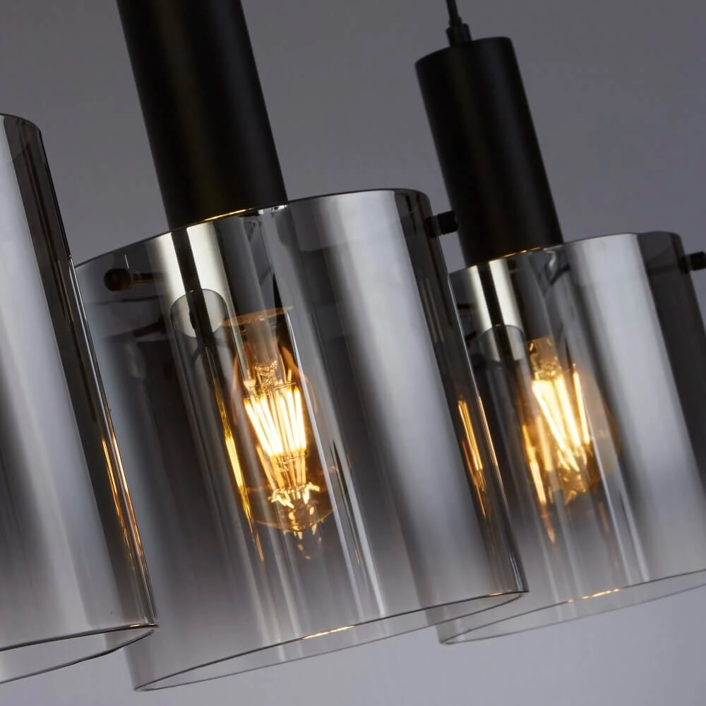 Black pendant lamp Sweden 4-light Searchlight 5053423244341