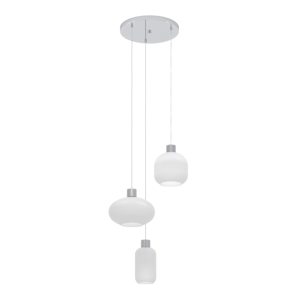 Design pendant lamp Dasmina Chrome with white 3-lights