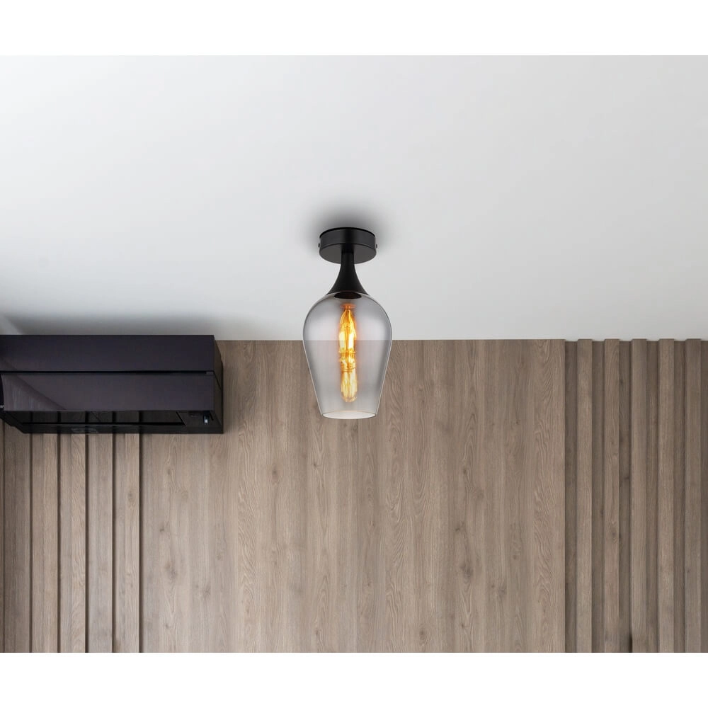 Ceiling lamp Lavus smoke glass Ø 15cm Globo 9007371471201