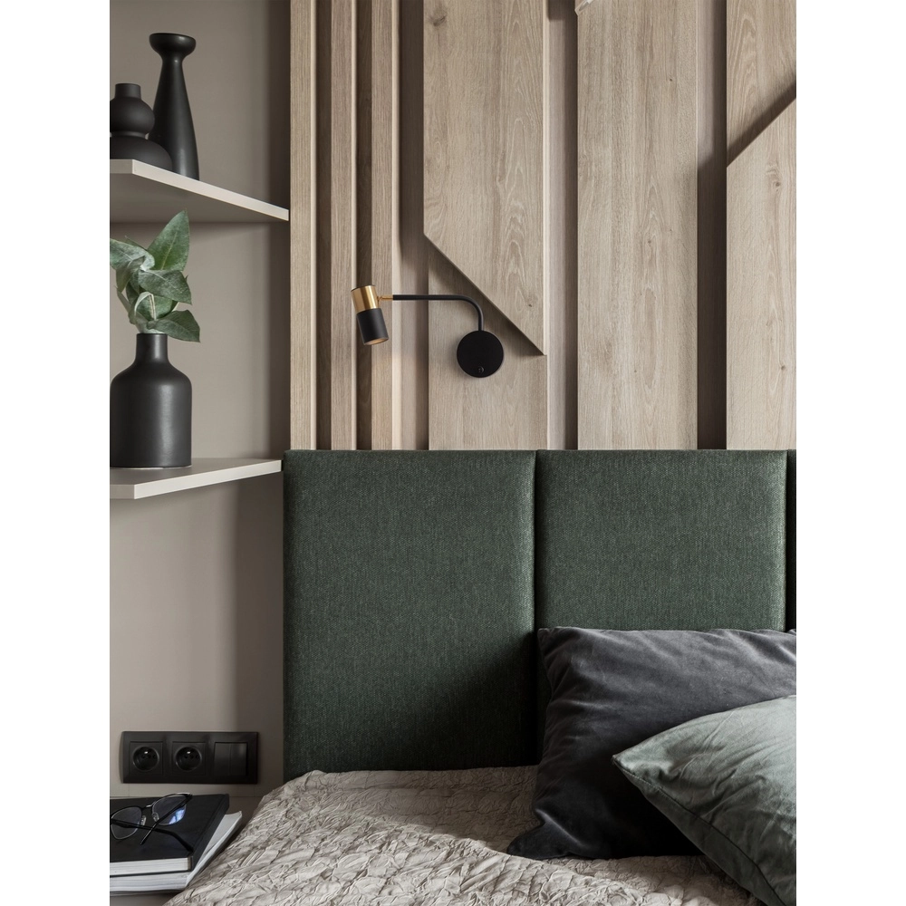 Wall light Pongo black with gold Lyora 5212017441744