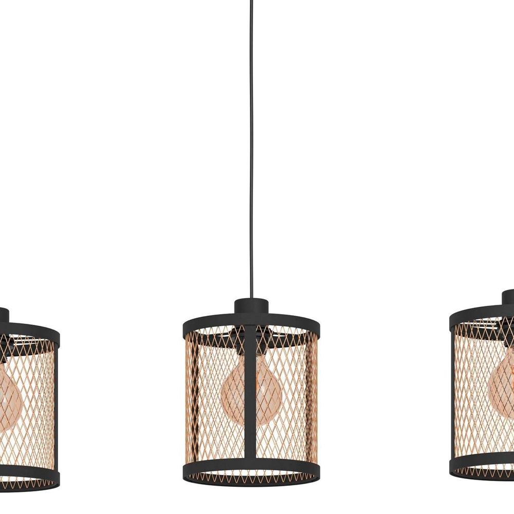 3L pendant light Dellow black with gold - Ø 18cm Eglo 9002759436056