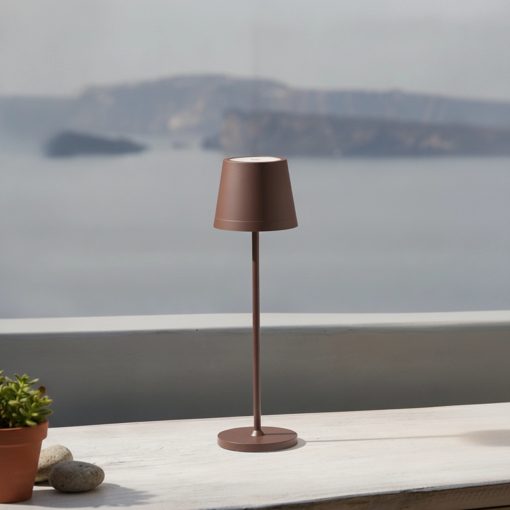 Rechargeable table lamp Seina Rusty brown