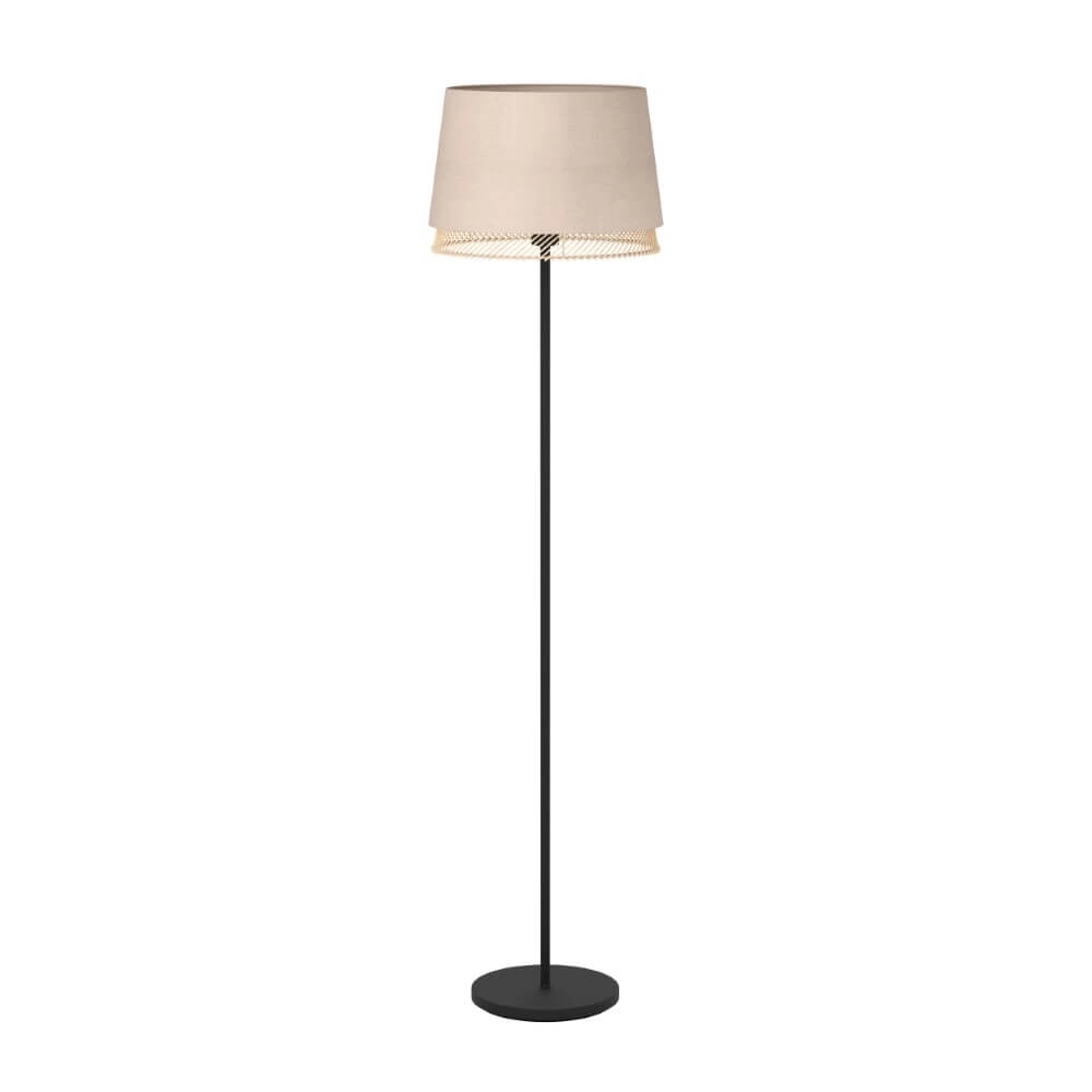 Floor lamp Tabley linen with rattan