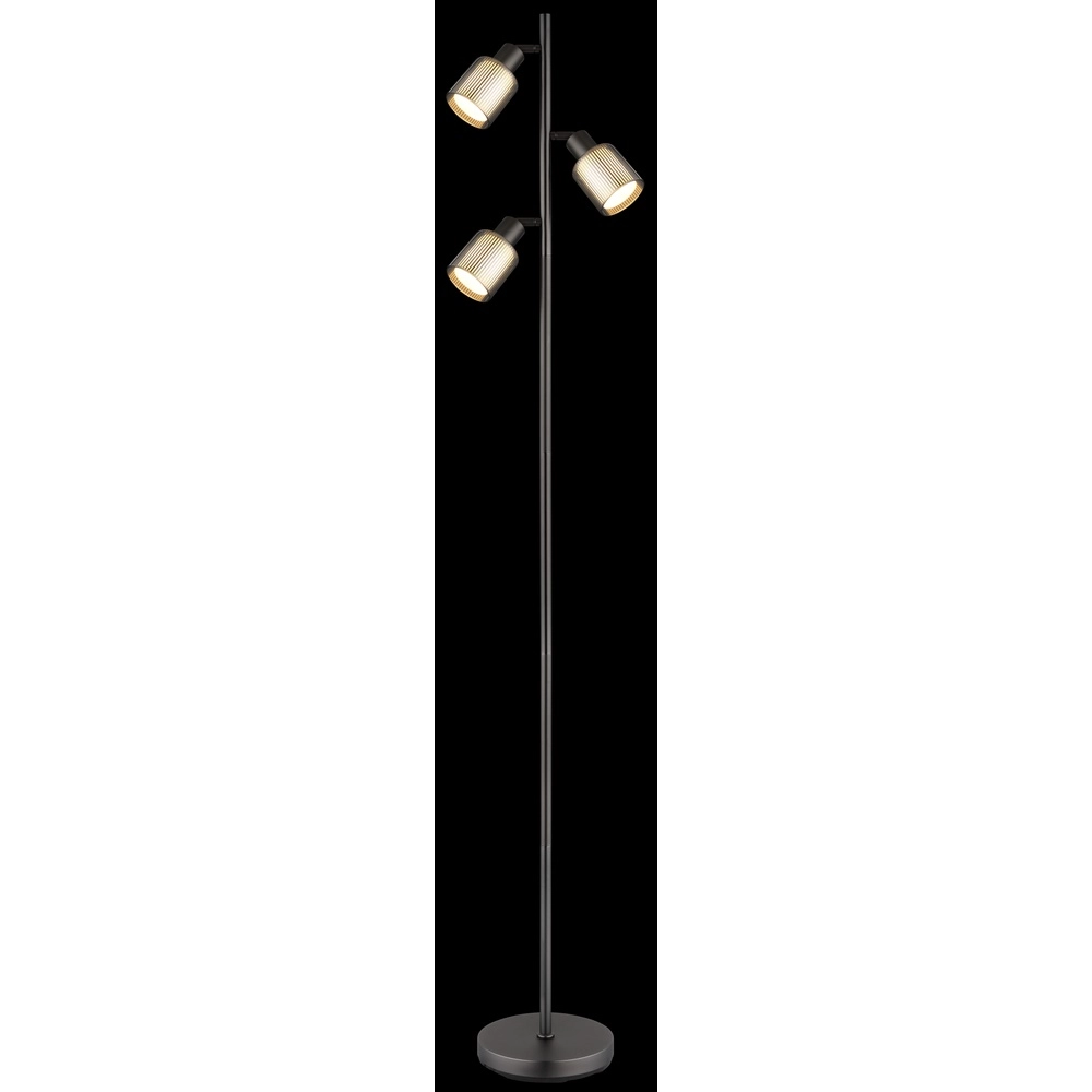 Design floor lamp Villegas 3-light gunmetal Globo 9007371569953