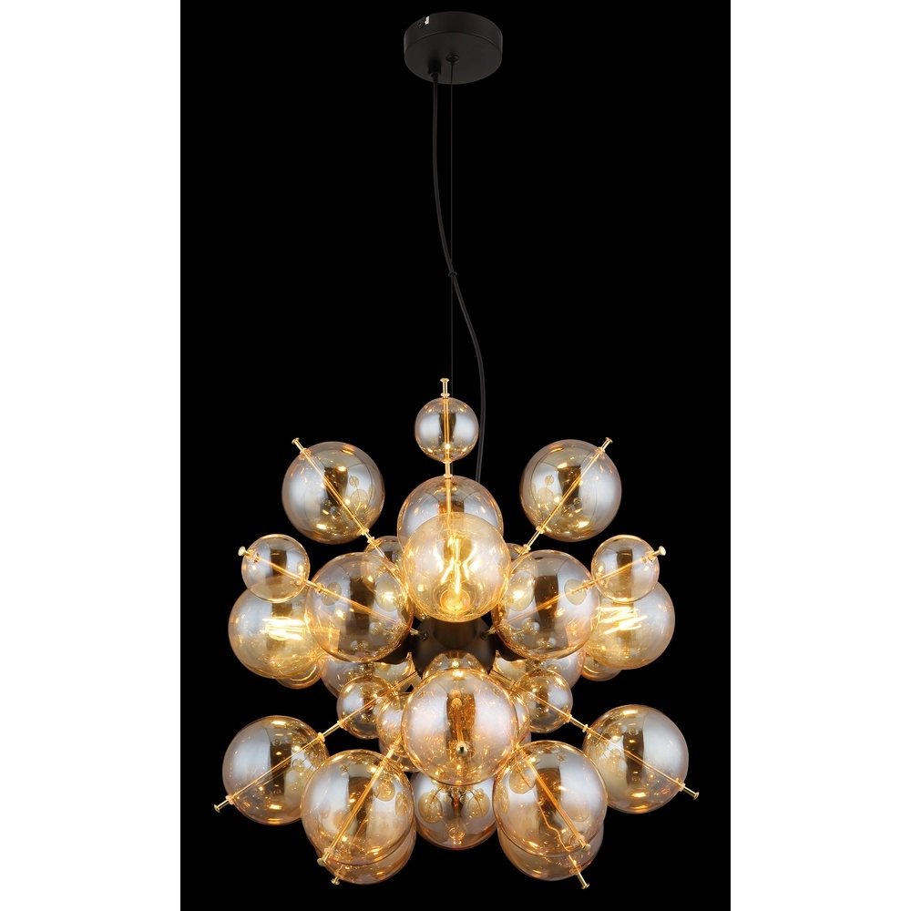Unique pendant lamp Udo amber glass Ø 51cm Globo 9007371509171
