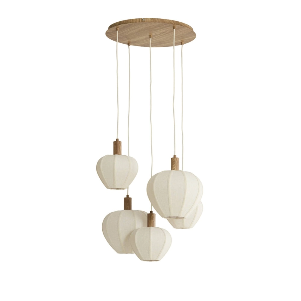 Japandi pendant lamp Huxi 5-light light