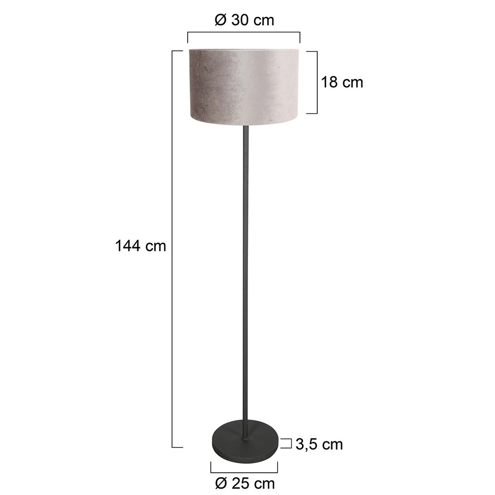 Black floor lamp Noor with grey hood Steinhauer 8712746182354