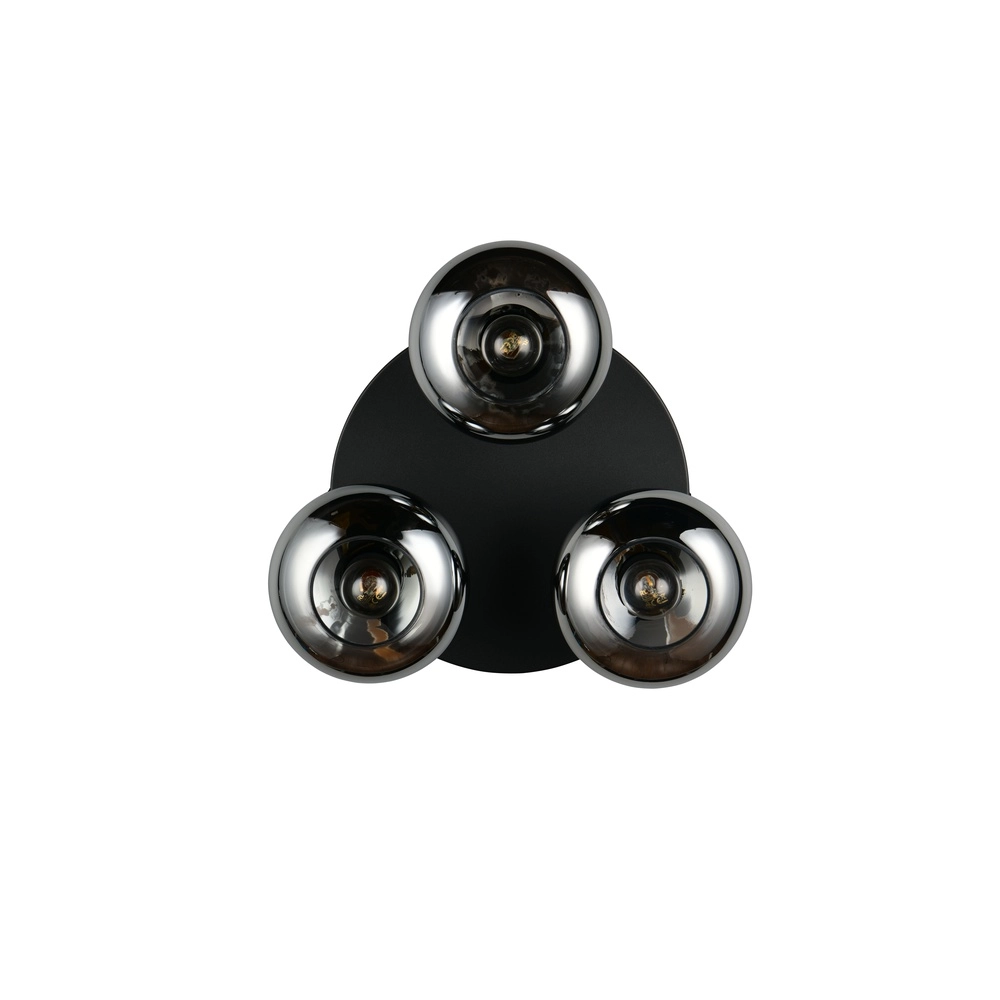 Ceiling lamp Divina black with smoke glass Trio 4017807667387