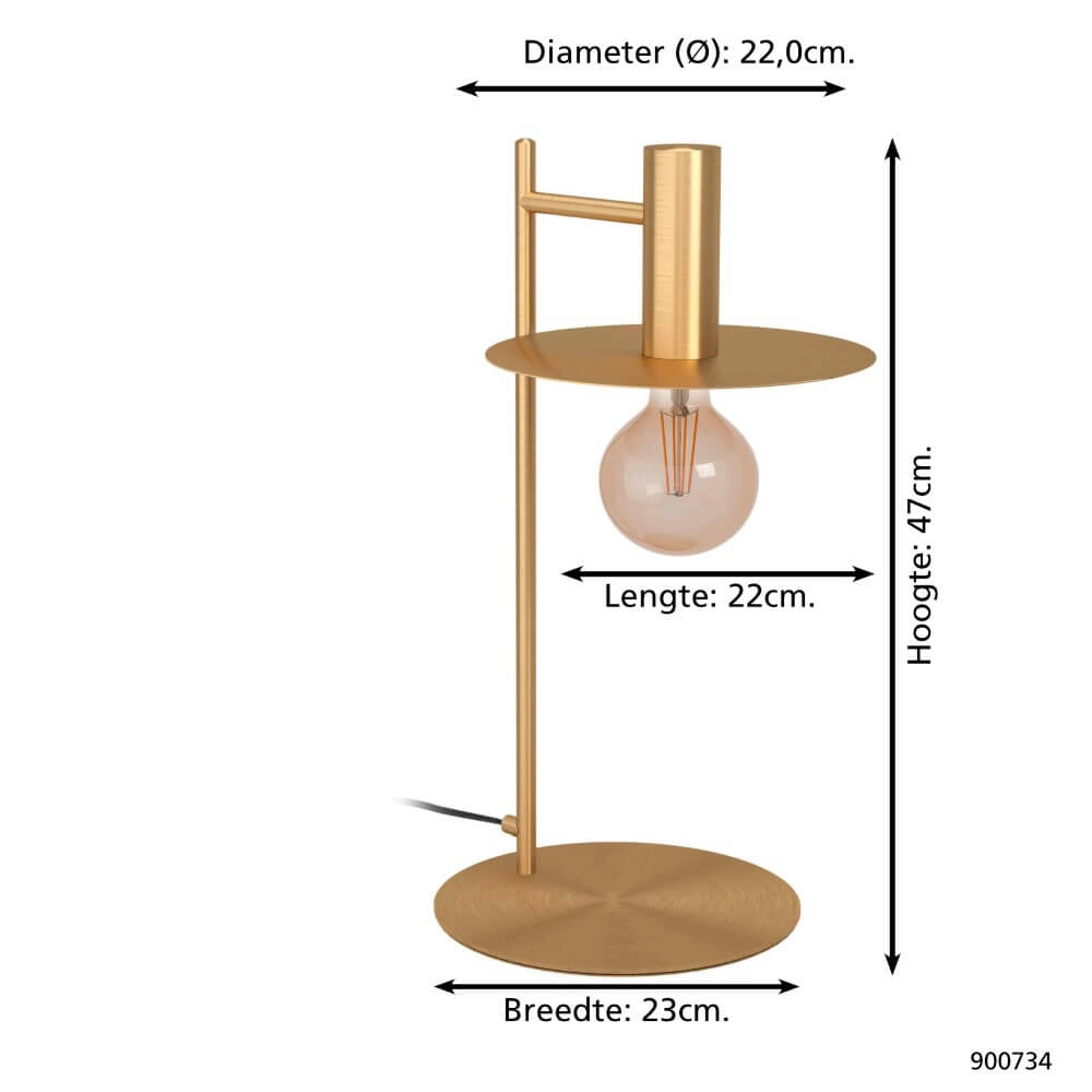 Golden table lamp Escandell Eglo 9008606273904