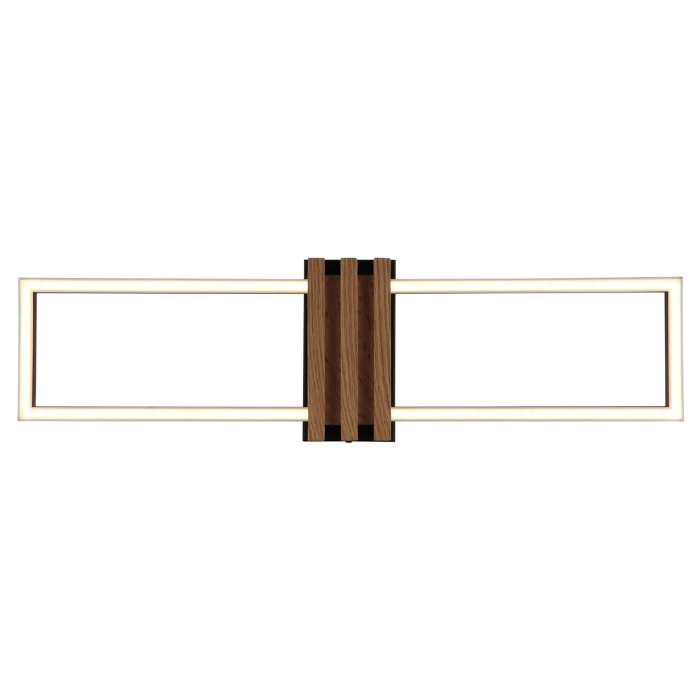 Modern ceiling lamp Dakari I black with wood 60cm Globo 9007371522781