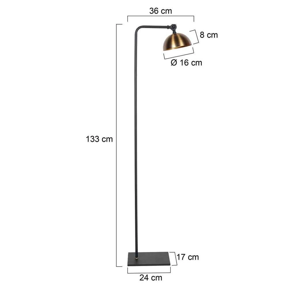 Floor lamp Pintino black with bronze Steinhauer 8712746176490