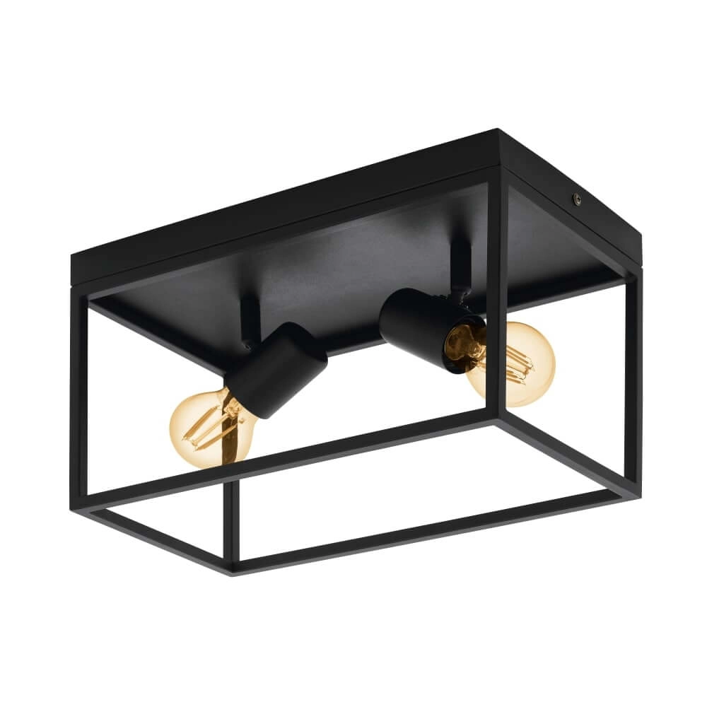 Black ceiling lamp Silentina 2-light