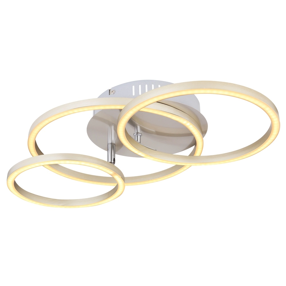 Modern ceiling lamp Kendy 3 rings nickel