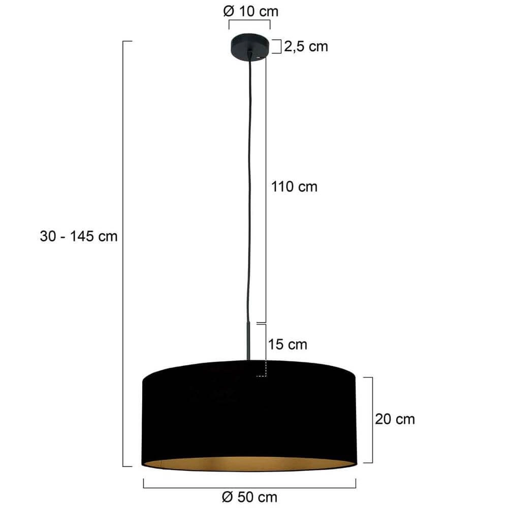 Pendant lamp Sparkled Light black Steinhauer 8712746175493