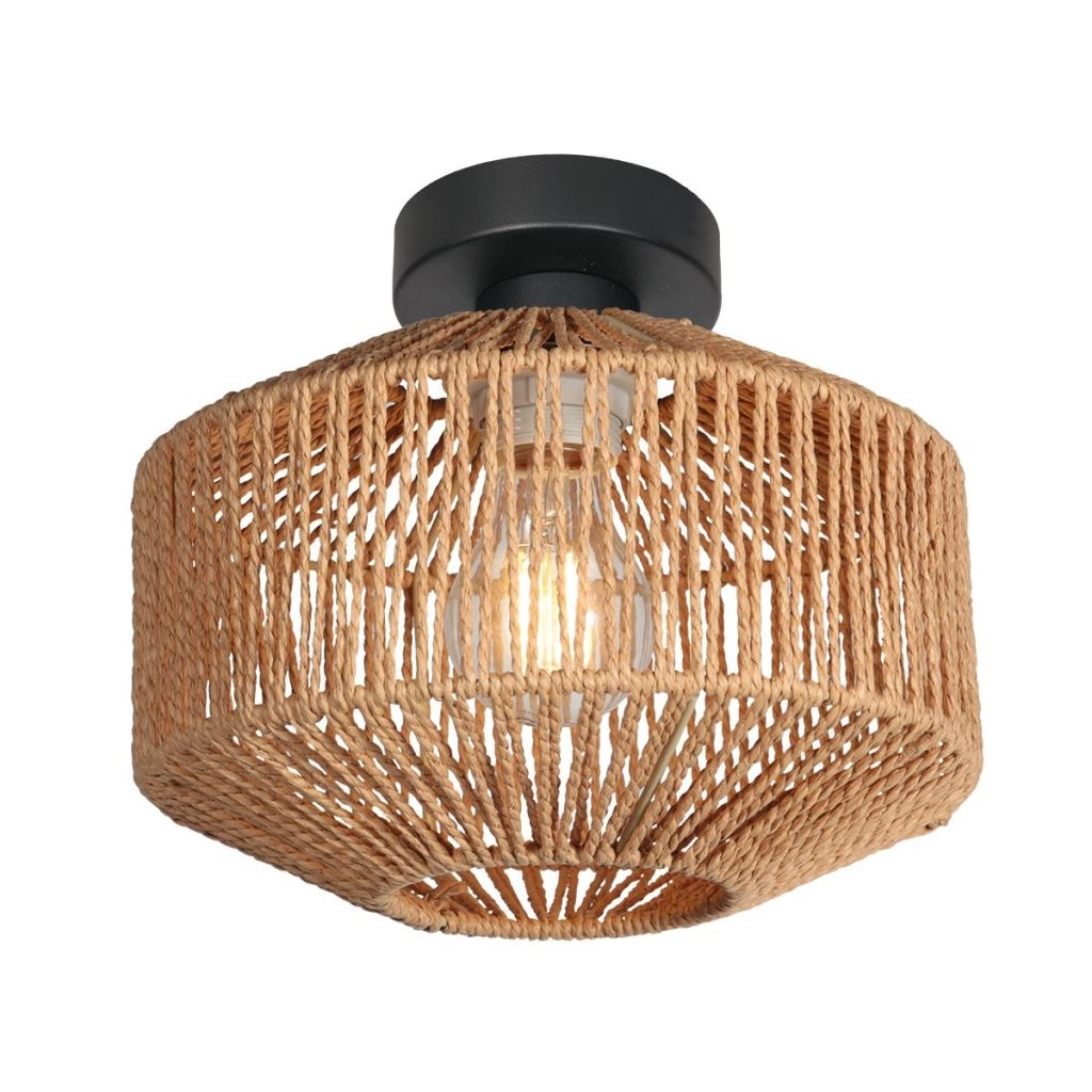 Ceiling lamp Ropex with rattan shade Ø23cm Steinhauer 8712746182972