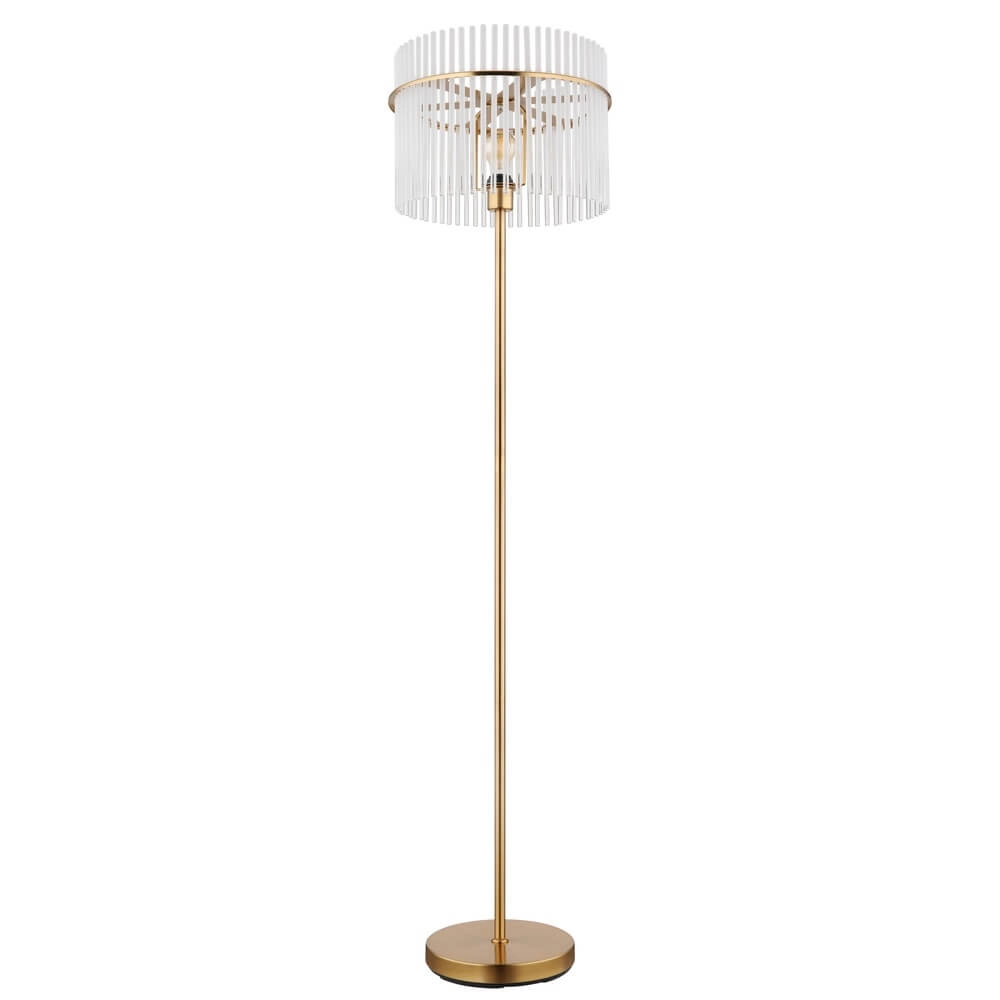 Golden floor lamp Gorley with glass Ø 38cm Globo 9007371446810