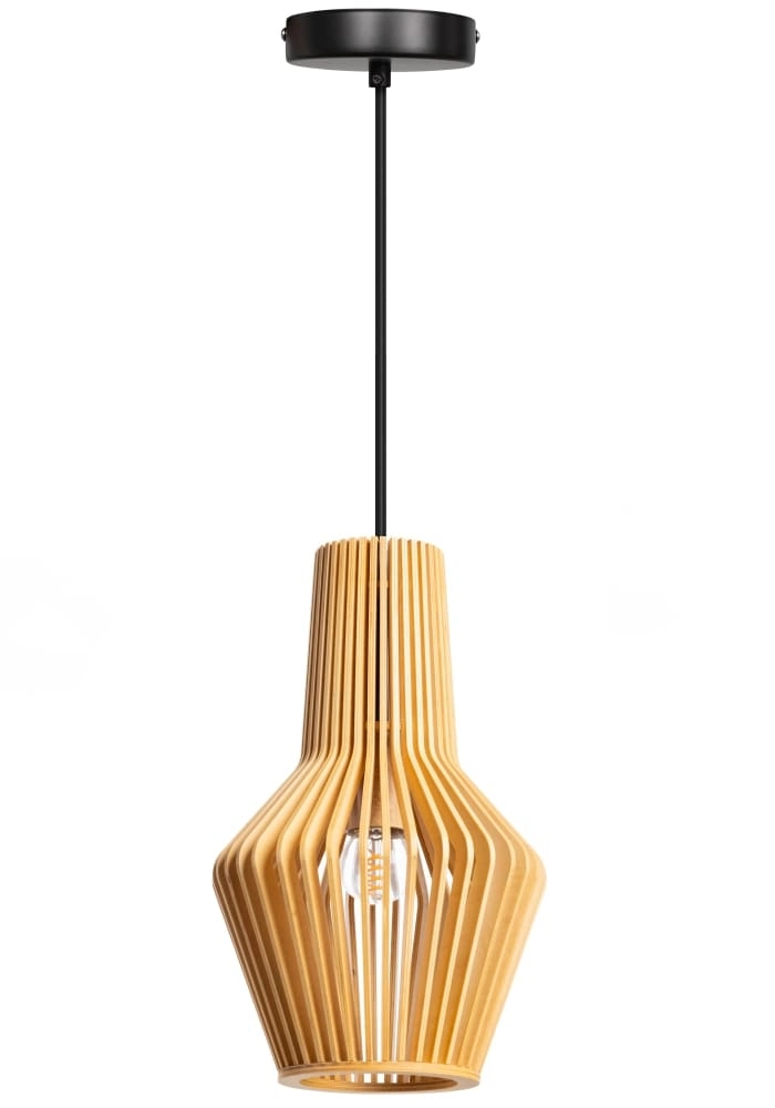 Wooden pendant lamp Tess Ø 20cm
