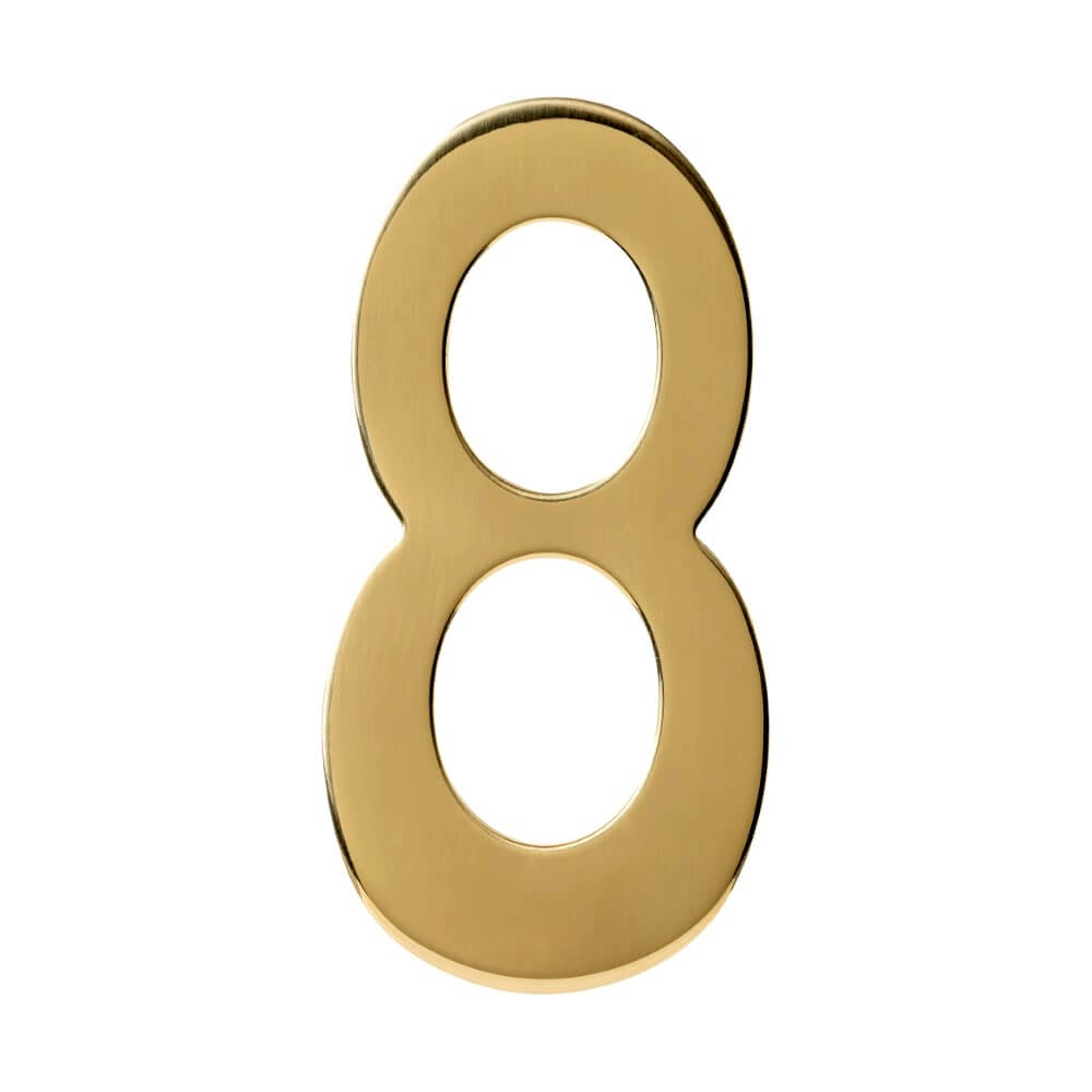 House number 8 Numbra 15cm brass