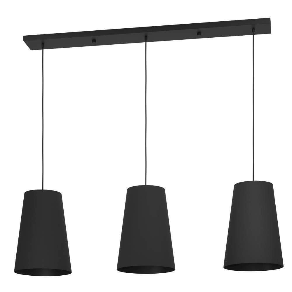 Dining room hanging lamp Petrosa with black hood