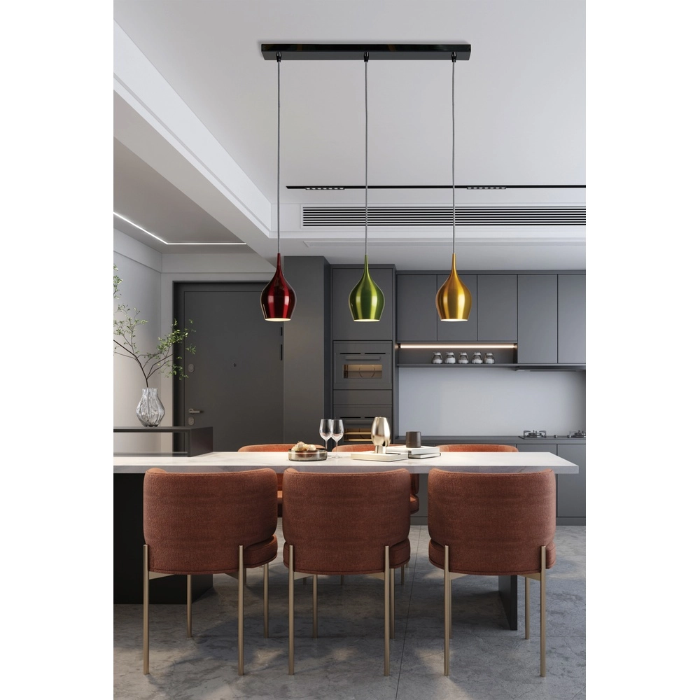 3-light pendant lamp Vibrant colored Searchlight 5053423295855