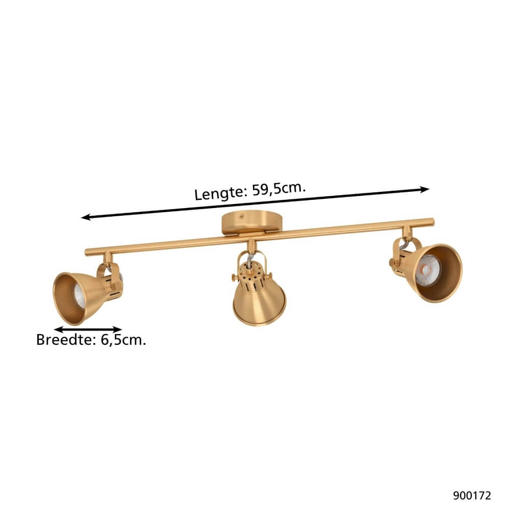 Brass ceiling spot Seras 3x GU10 Eglo 9008606235667