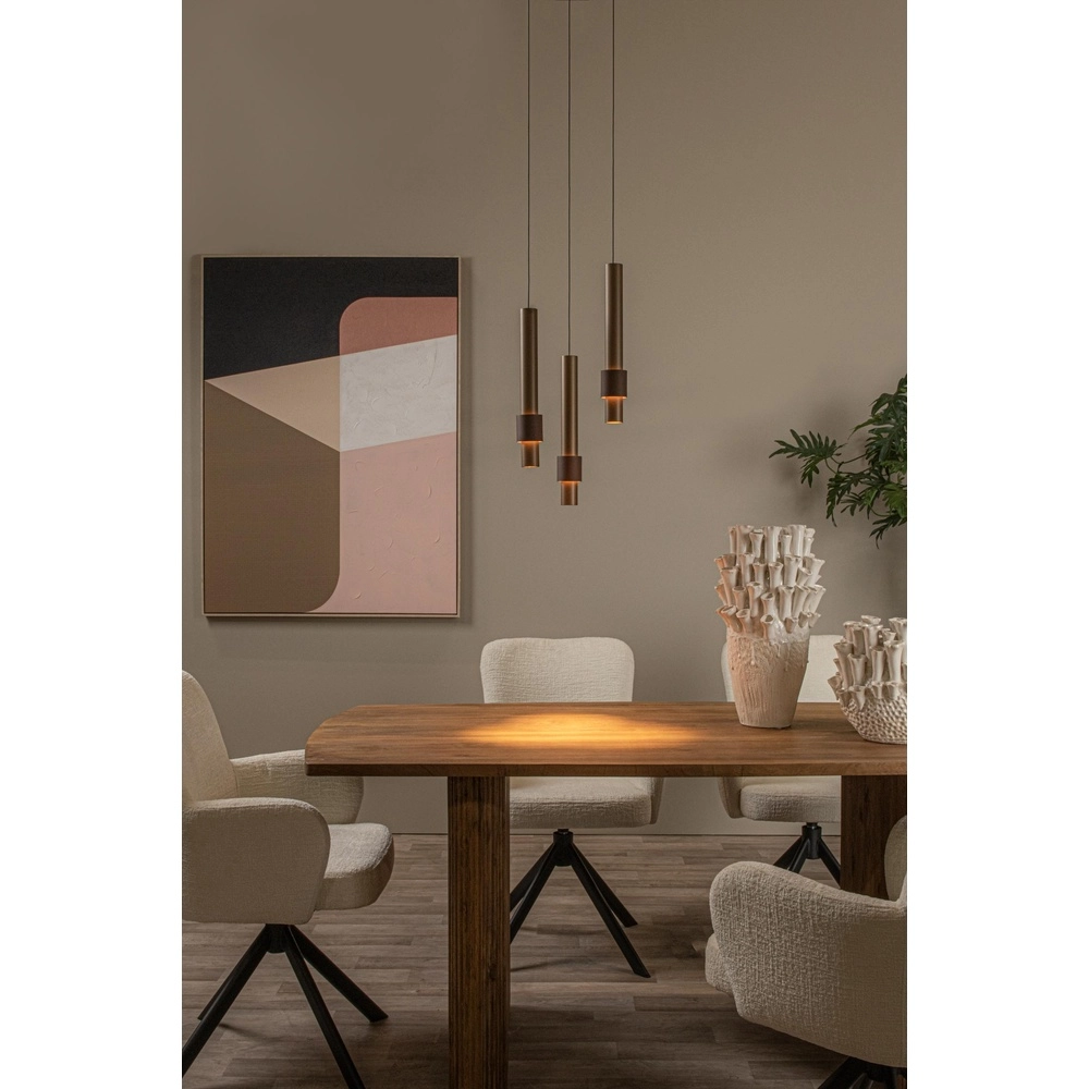 Sleek pendant lamp Margary 3-light coffee brown Lucide 5411212903969