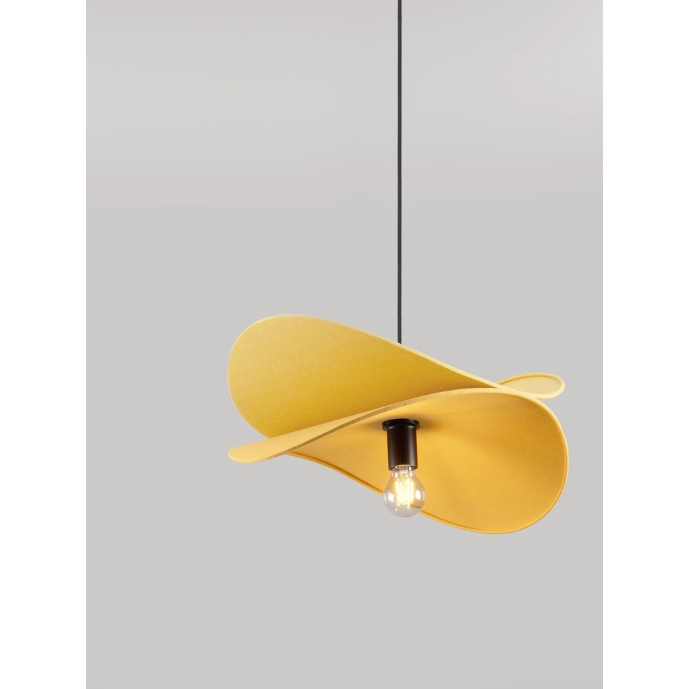 Modern pendant lamp Luve black with yellow Lyora 5212017493705