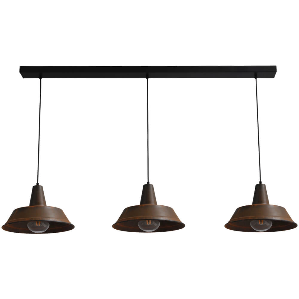Dining room lamp Industria 3x35 rust brown 3-light