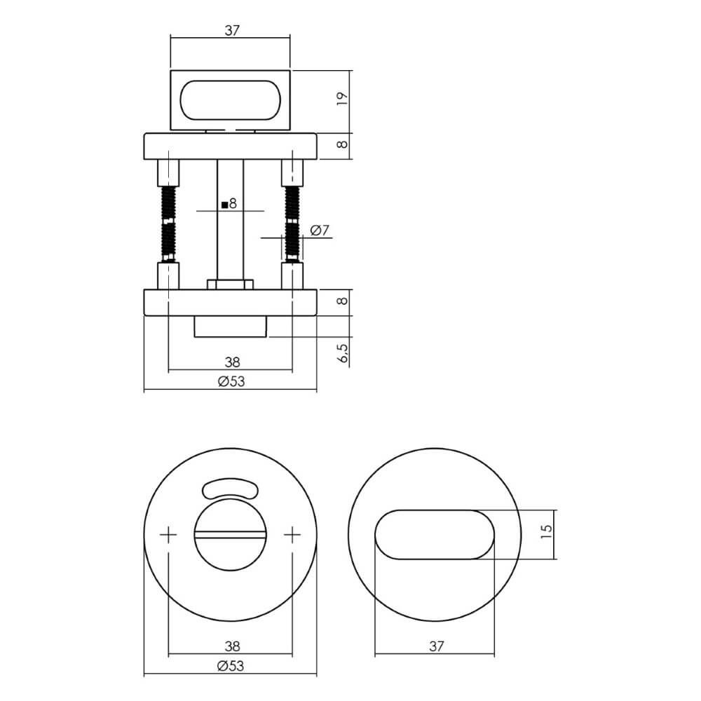 Complete door handle set Jupiter Stainless steel toilet Intersteel 8714186634585