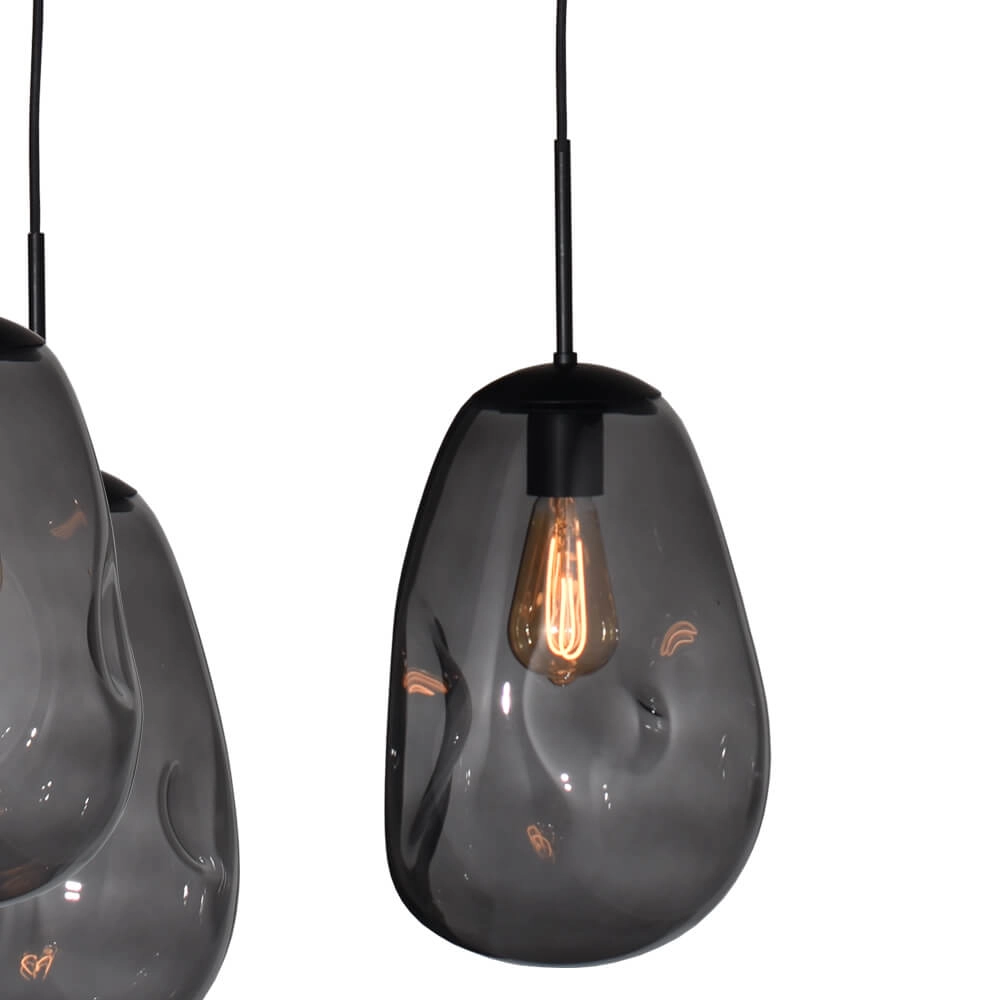 Hanging lamp Lava Oval 6x smoke glass Ø 22.5cm Masterlight 8718121290140