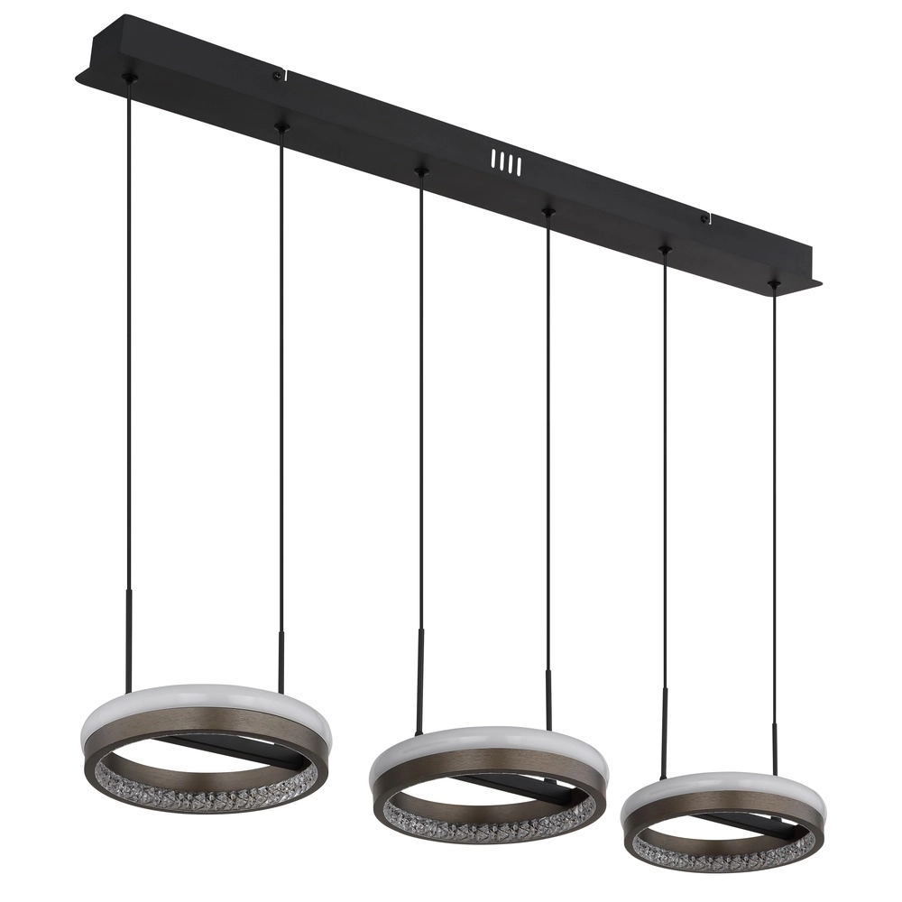 Design pendant lamp Della black 3-lights Globo 9007371462742