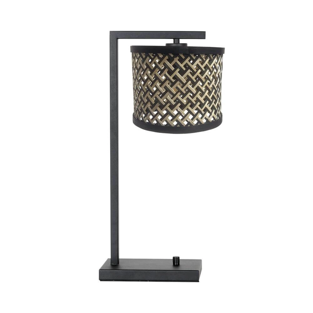 Table lamp Stang with dimmer and bamboo shade