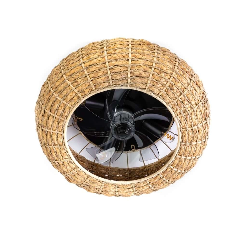 Fan with lamp Fan.8 Rattan
