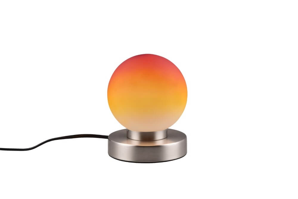 Table lamp Prinz Ii nickel with orange glass