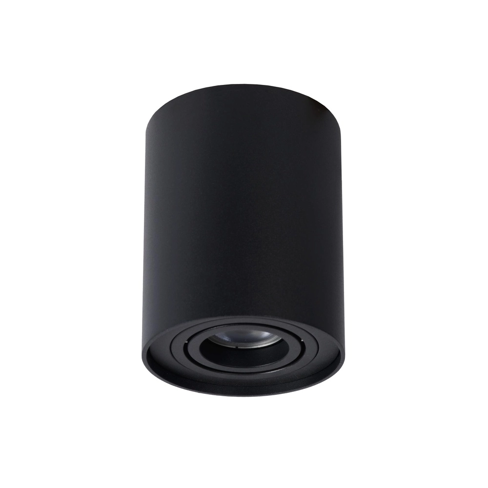 Surface-mounted ceiling spot Tube black Ø 9.6cm
