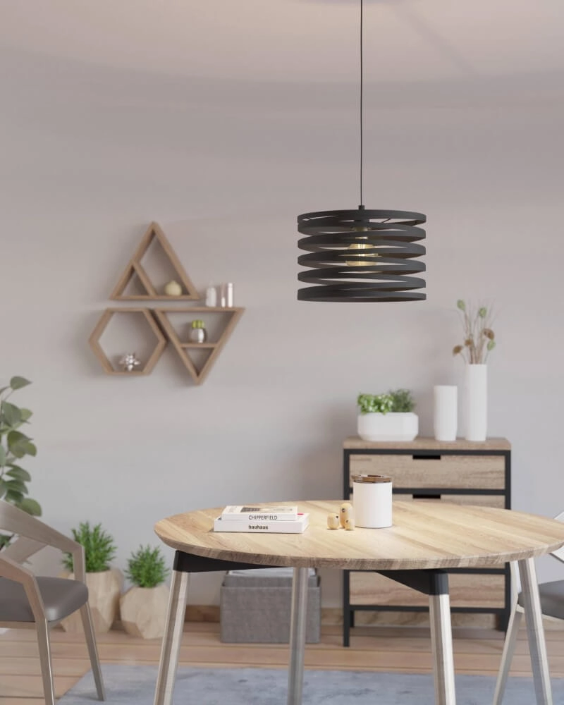 Black pendant lamp Cremella Ø 37cm Eglo 9002759993450