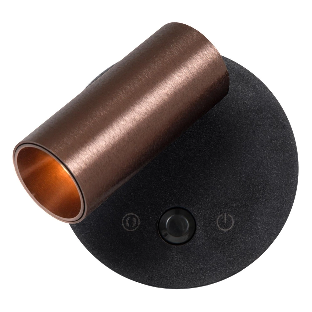 Rechargeable wall lamp with sensor Toni Magnetic Coffee Brown Lucide 5411212290588