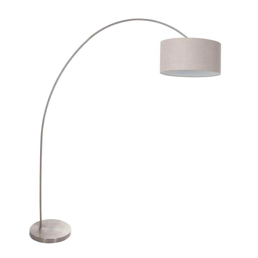 Arc lamp Solva metal with gray shade