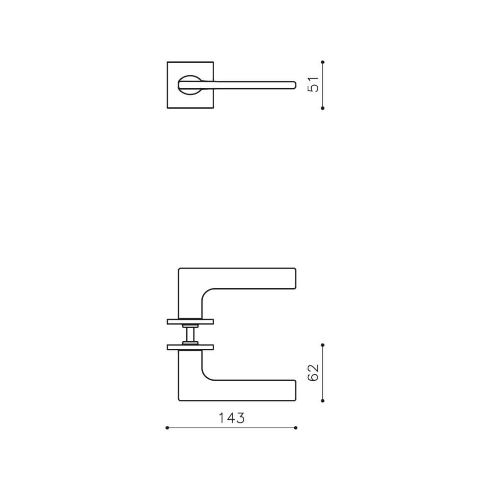 Design door handle Lotus Q matt stainless steel Olivari 8714186477311