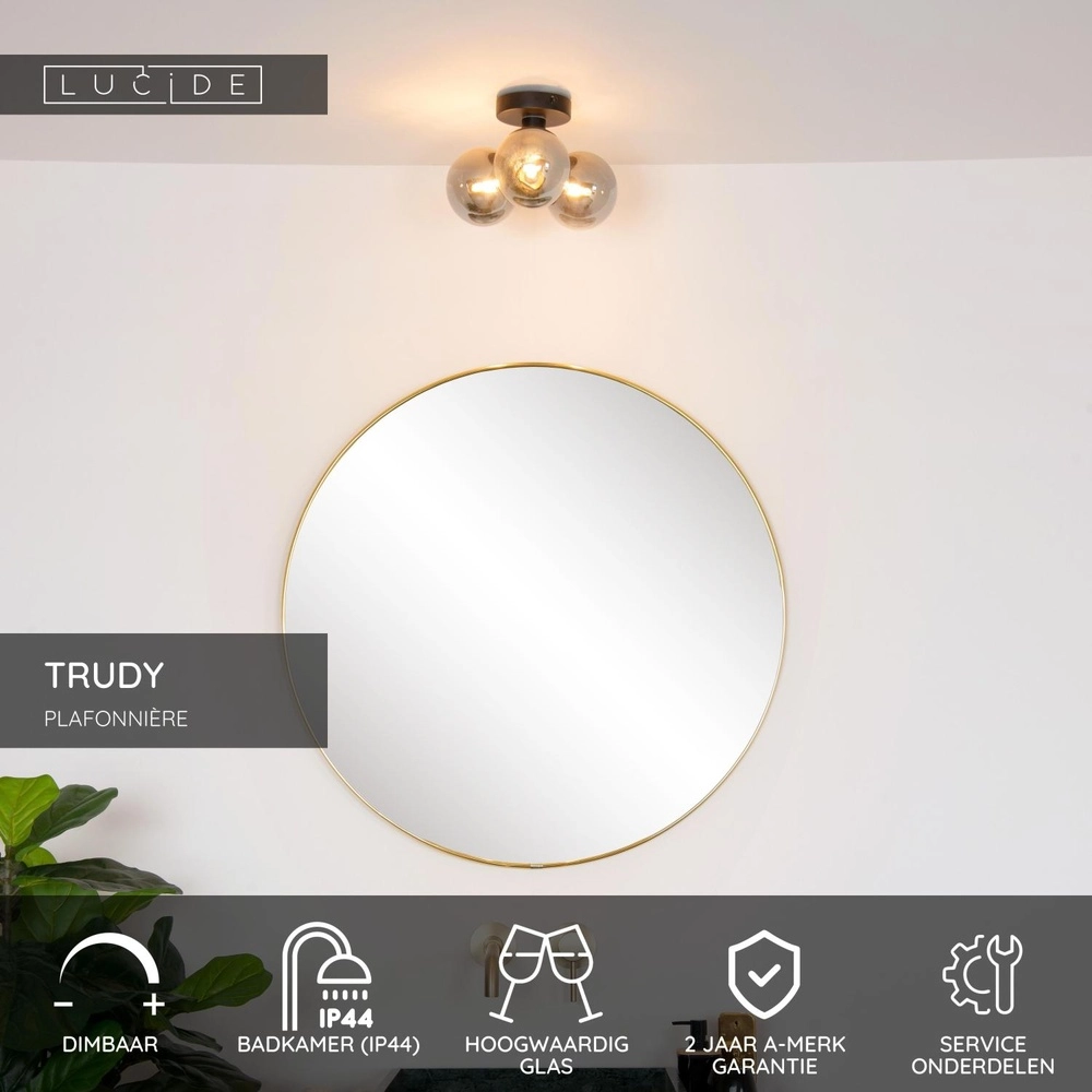 Ceiling lamp Trudy black 3-lights Lucide 5411212741028