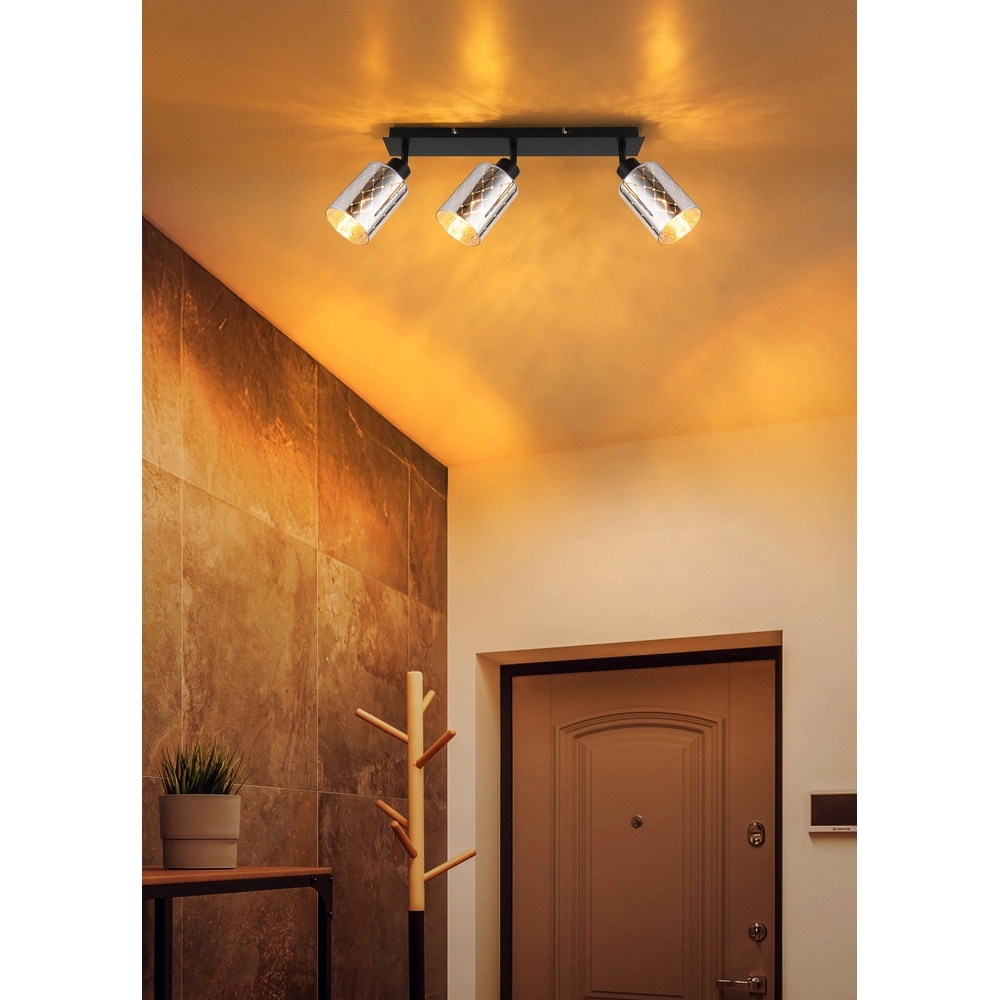 Design ceiling lamp Alonso 3-light black Globo 9007371569250