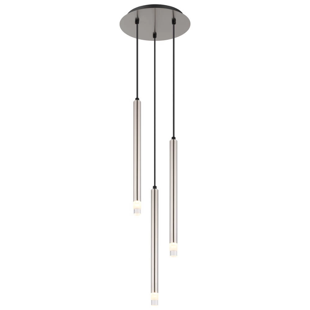 Design pendant lamp Ryan 3-light nickel