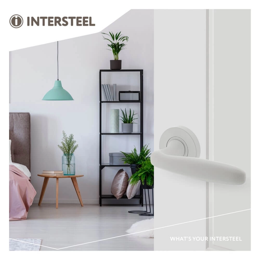 Door handle Bjorn Round rosette white Intersteel 8714186493984