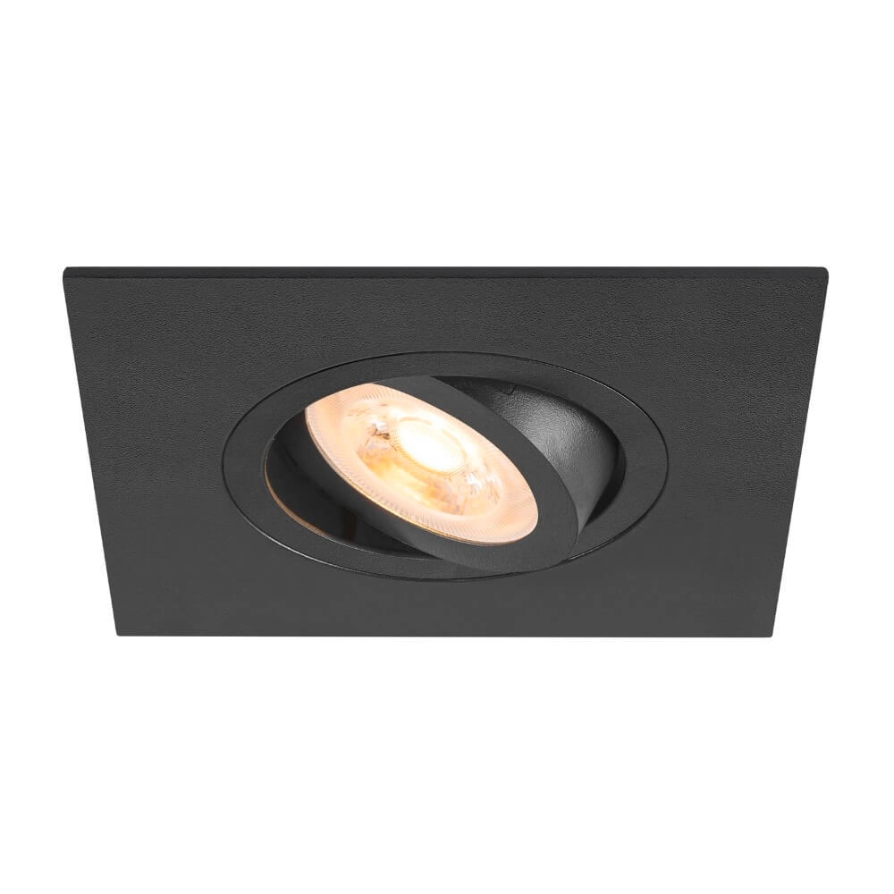 Recessed spotlight New Tria 75 XL square - black - GU10