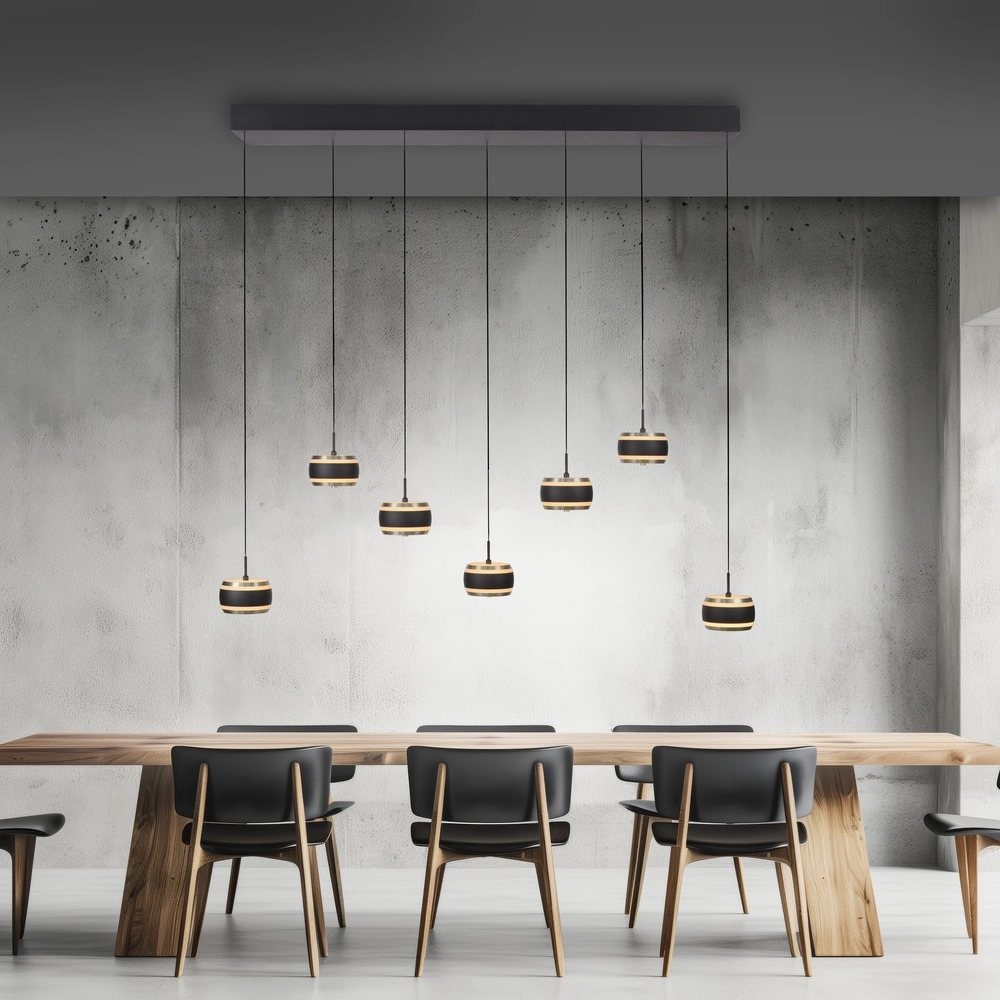 7L dining table pendant lamp Pure Falling Rings black pearl Paul Neuhaus 4012248396599